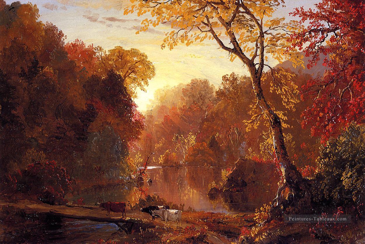 Automne en Amérique du Nord paysage Fleuve Hudson Frederic Edwin Church Peintures à l'huile